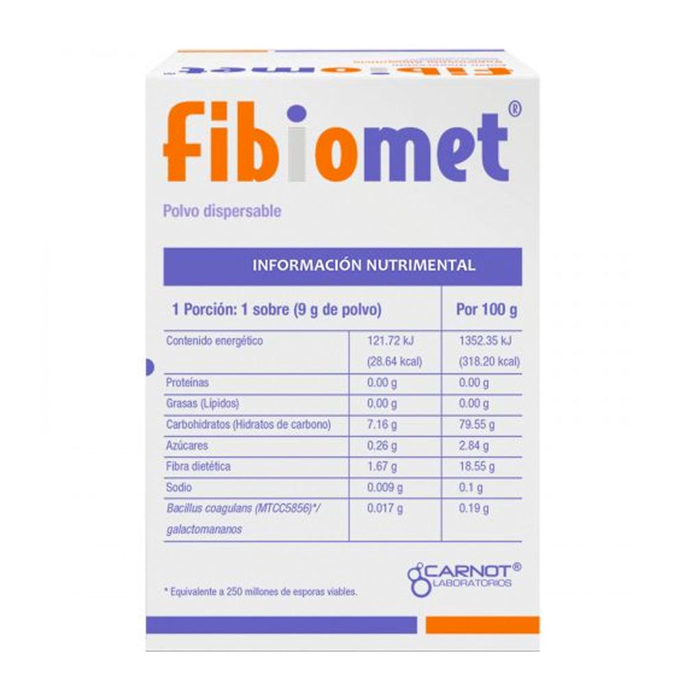 Foto 3 pulgar | Probiótico + Prebiótico Fibiomet Sabor Naranja 10 Sobres de 9 g C/U