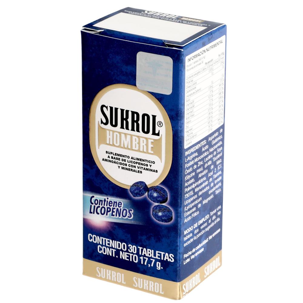 Foto 3 pulgar | Suplemento Alimenticio Sukrol Hombre 30 Tabletas