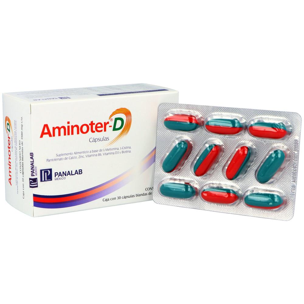 Foto 4 pulgar | Suplemento Alimenticio Aminoter-d 30 Cápsulas de 1980 Mg