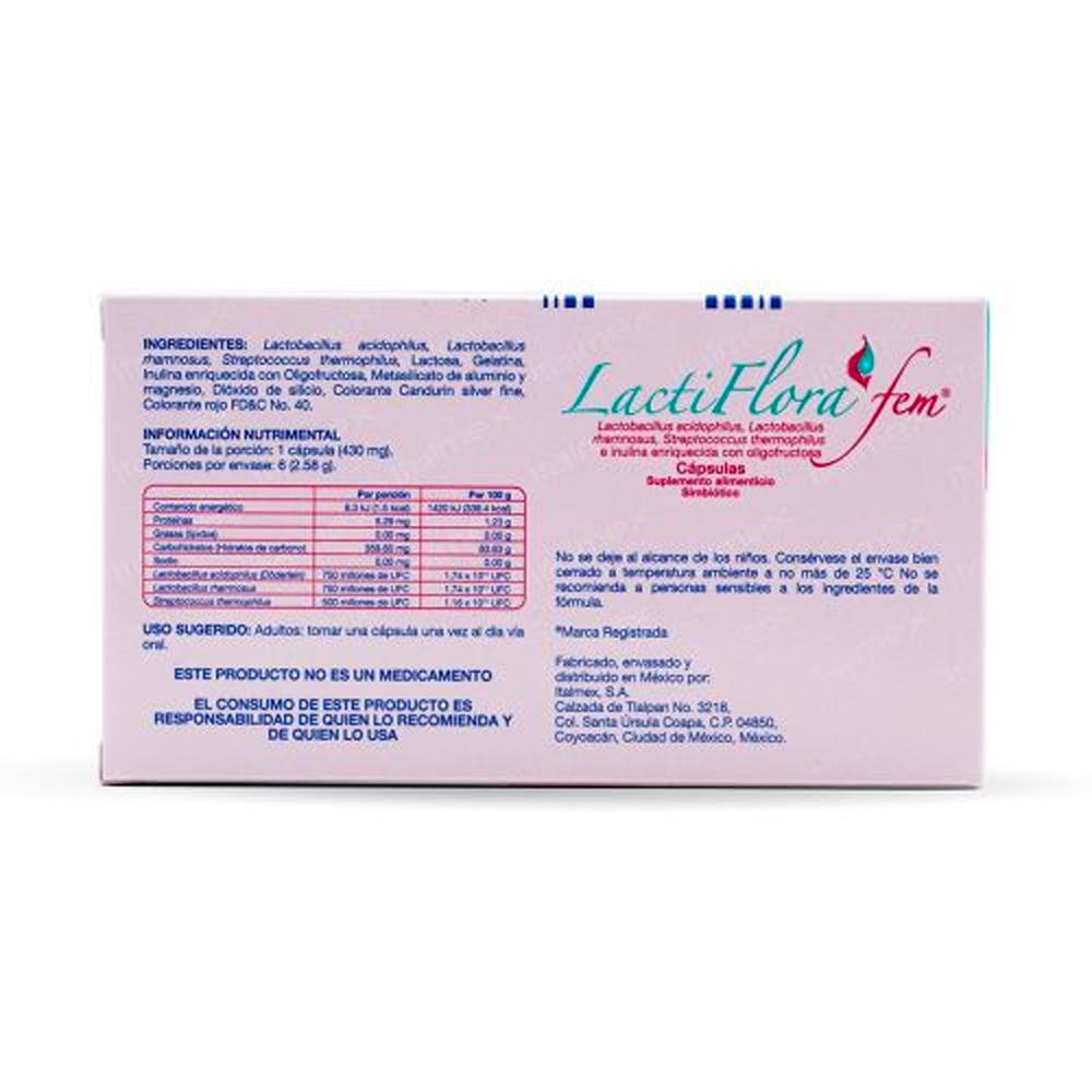 Foto 4 pulgar | Suplemento Alimenticio LactiFlora Fem 6 Cápsulas