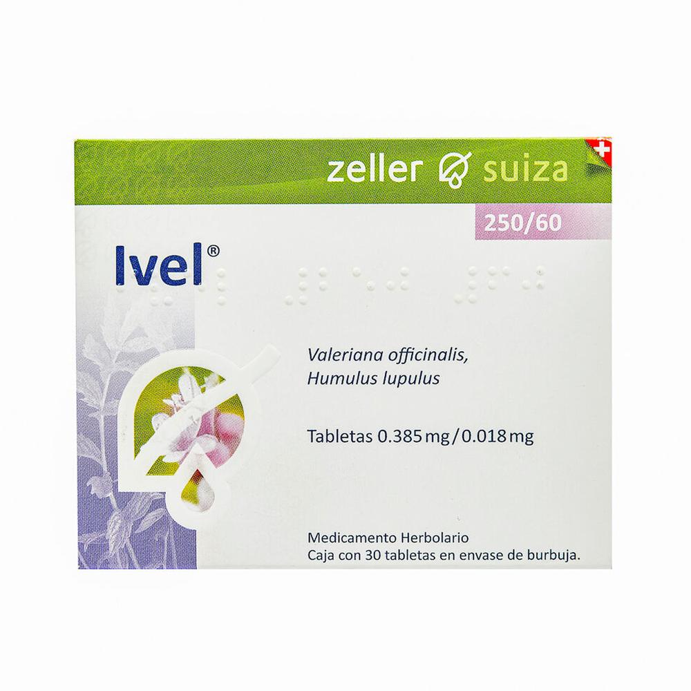 Foto 2 pulgar | Medicamento Herbolario Ivel 250 MG 30 Tabletas