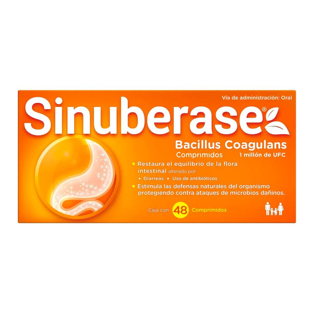 Foto 2 pulgar | Probióticos Sinuberase Bacillus Coagulans 48 Piezas