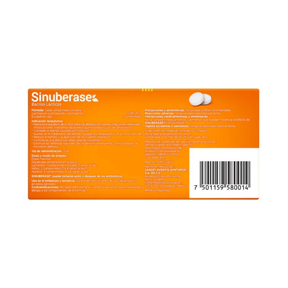 Foto 4 pulgar | Probióticos Sinuberase Bacillus Coagulans 48 Piezas