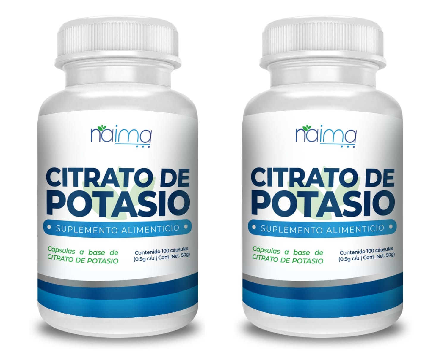 Suplemento Alimenticio Naima Lab Citrato de Potasio 200 Cápsulas 500 MG