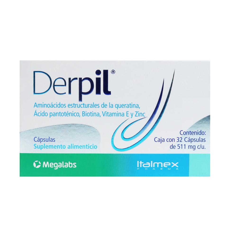 Foto 2 pulgar | Suplemento Alimenticio Derpil 32 Cápsulas