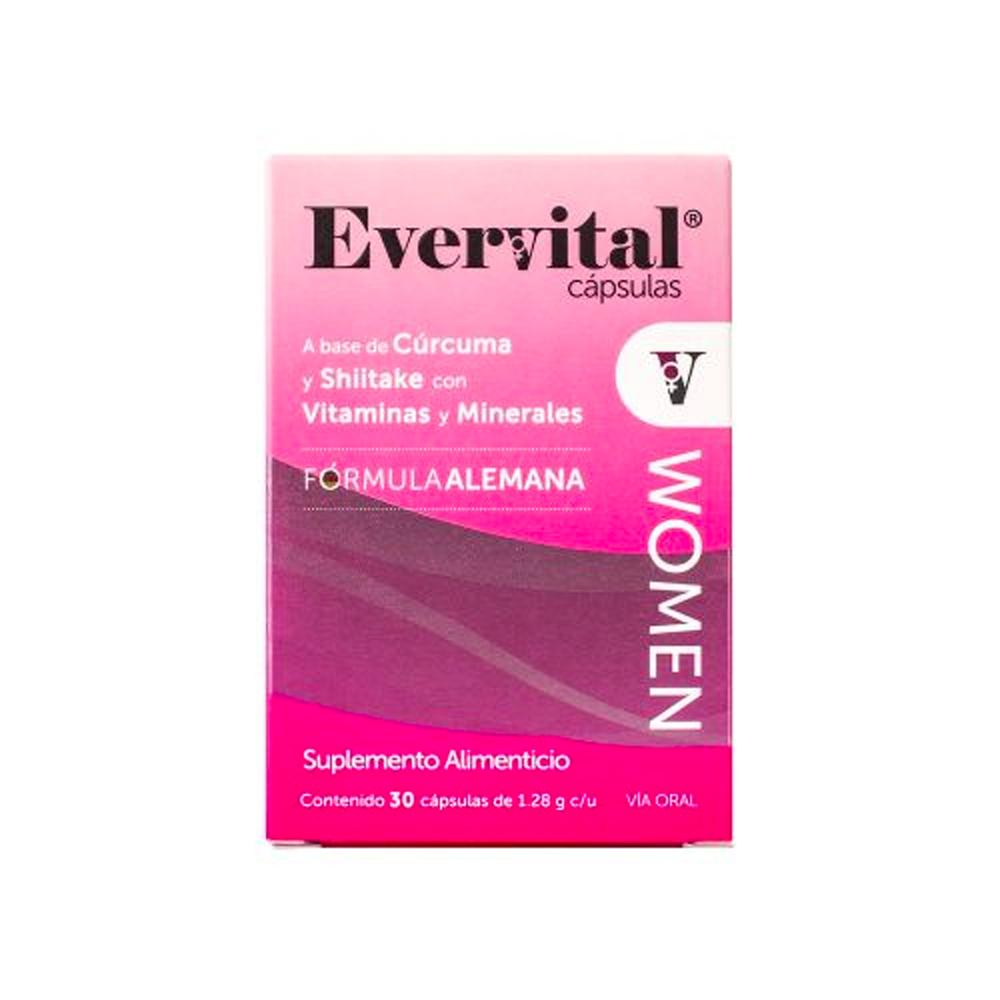 Foto 2 pulgar | Suplemento Alimenticio Evervital Women 30 Cápsulas