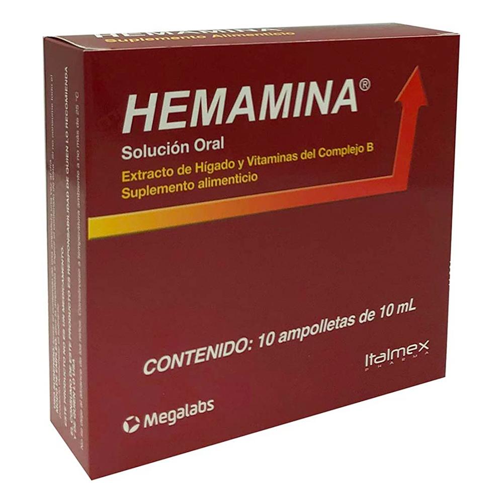 Foto 3 pulgar | Suplemento Alimenticio Hemamina 10 Ampolletas de 10 ml