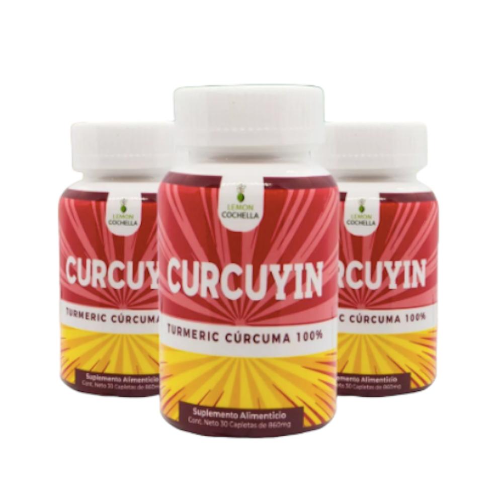 Curcuyin (cúrcuma) Kukamonga Paquete 3 Frascos con 30 Tabletas C/U