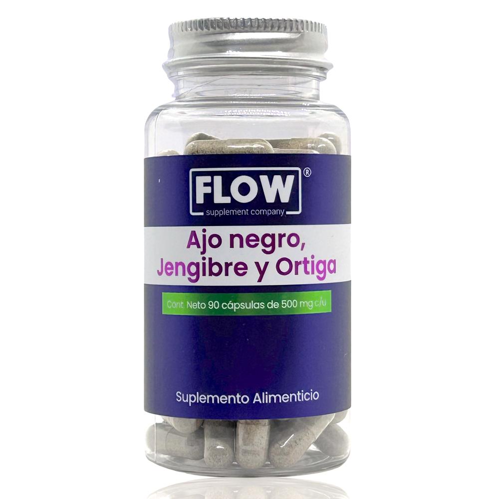 Foto 2 pulgar | Ajo Negro Jengibre Y Ortiga 90 Cápsulas Flow