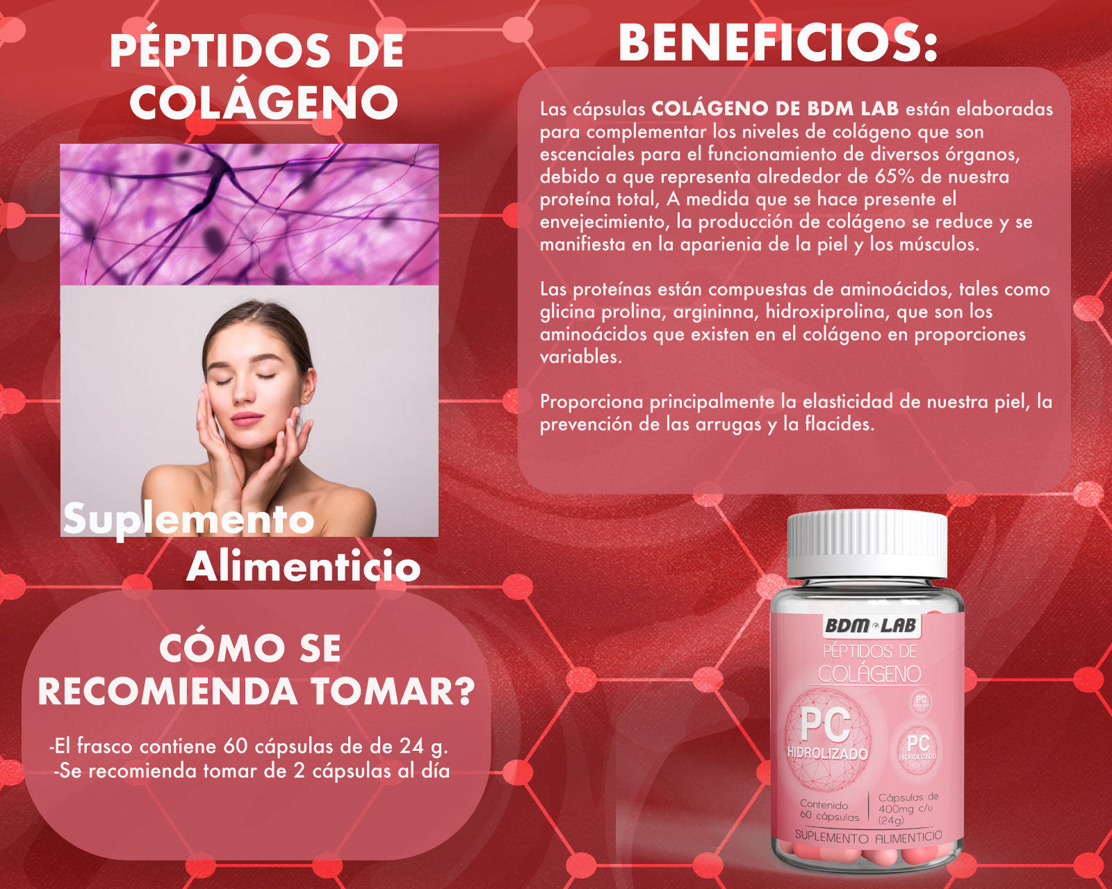 Foto 5 pulgar | Suplemento Alimenticio Pack 3x2 Péptidos de Colágeno - Bbm Lab
