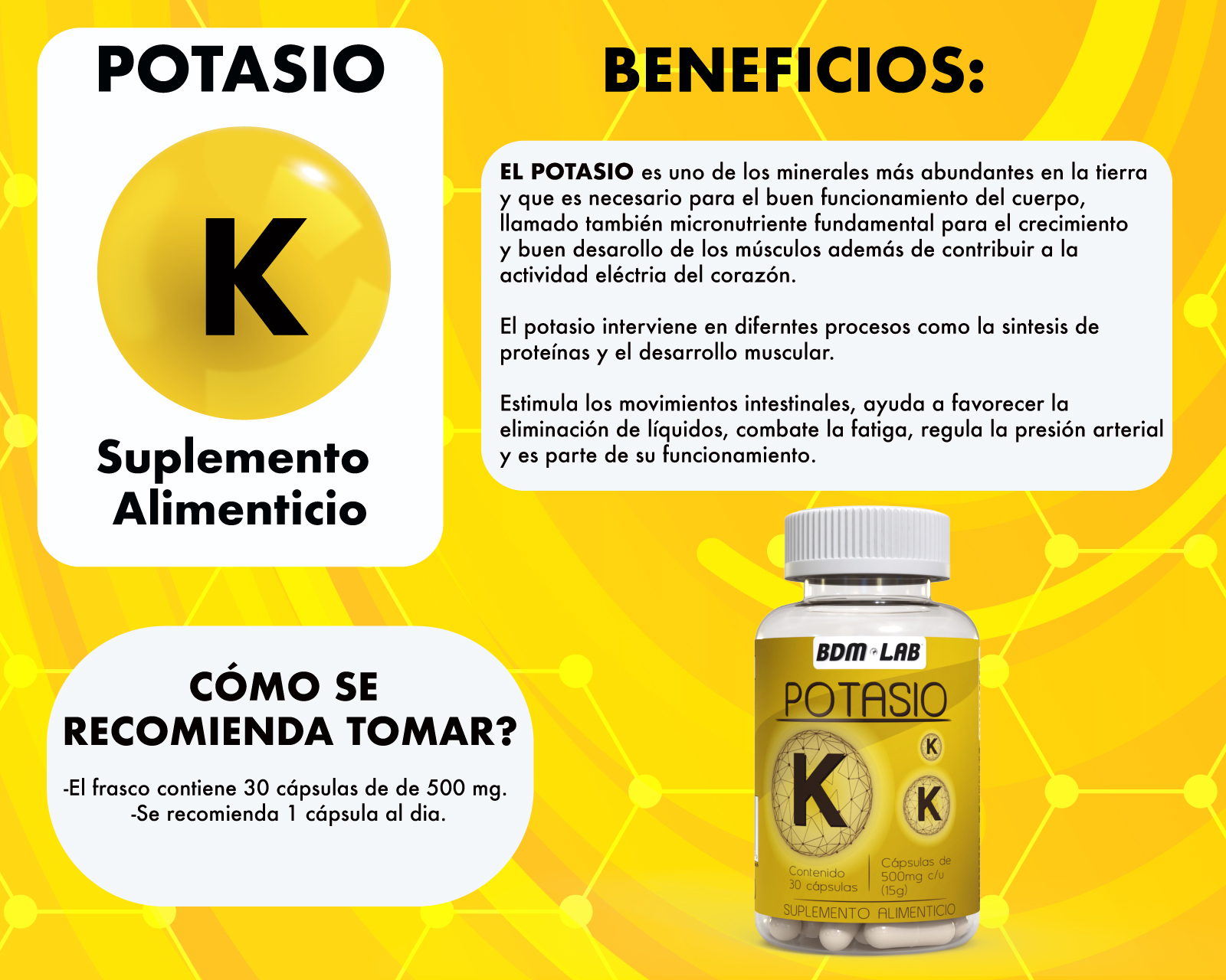Foto 8 pulgar | Suplemento Alimenticio Pack Potasio y Magnesio - Bdm Lab