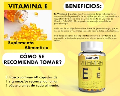 Foto 4 | Suplemento Alimenticio Pack 2 Pzas Vitamina E - Bbm Lab