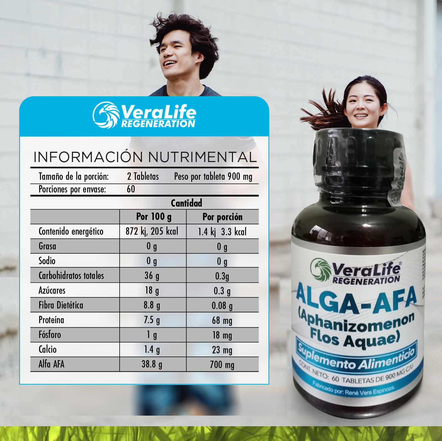 Foto 3 | Alga Afa - 60 Tabletas 900 Mg - Multivitaminico - Veralife