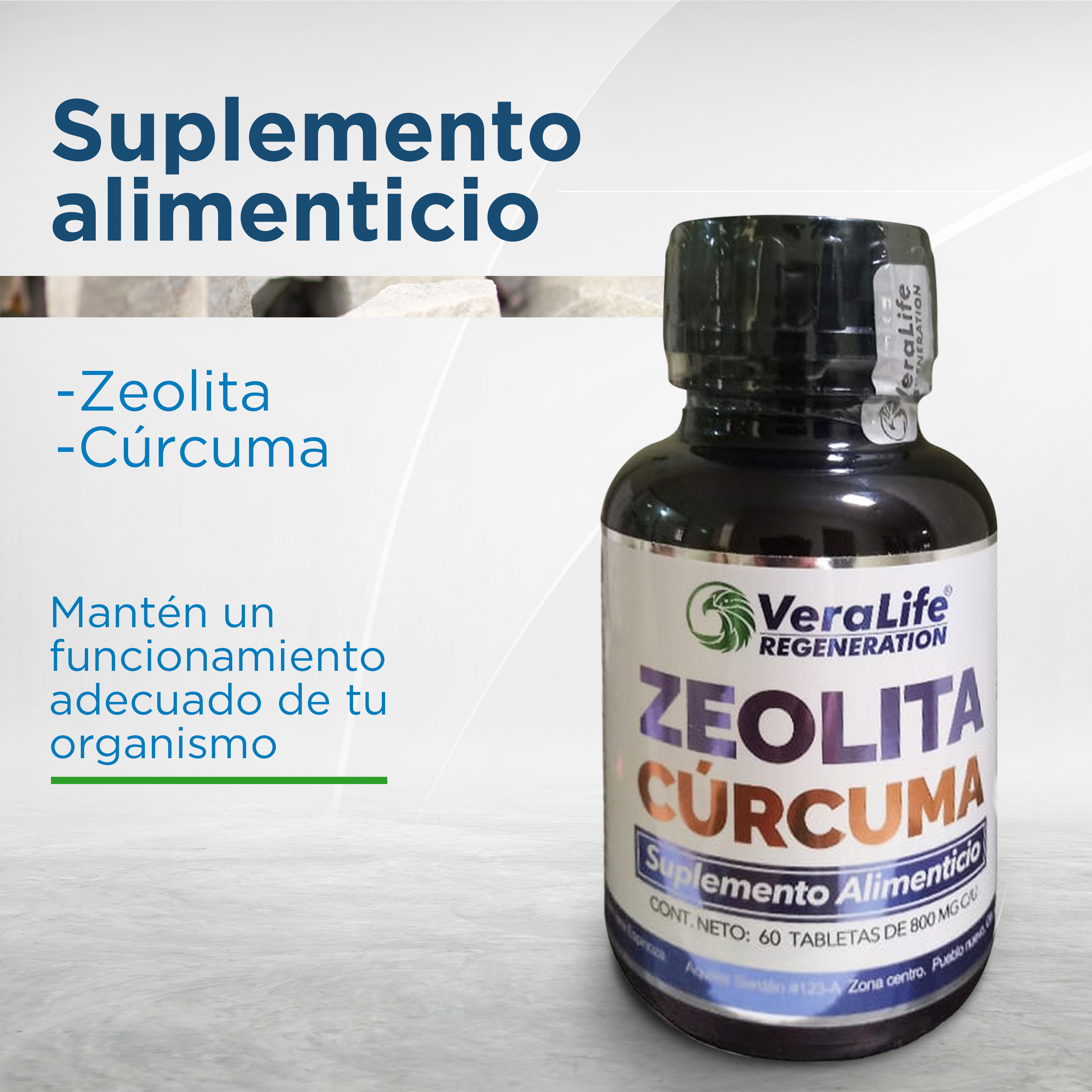 Foto 4 pulgar | Zeolita Con Curcuma - 60 Tab – Multivitaminico - Veralife