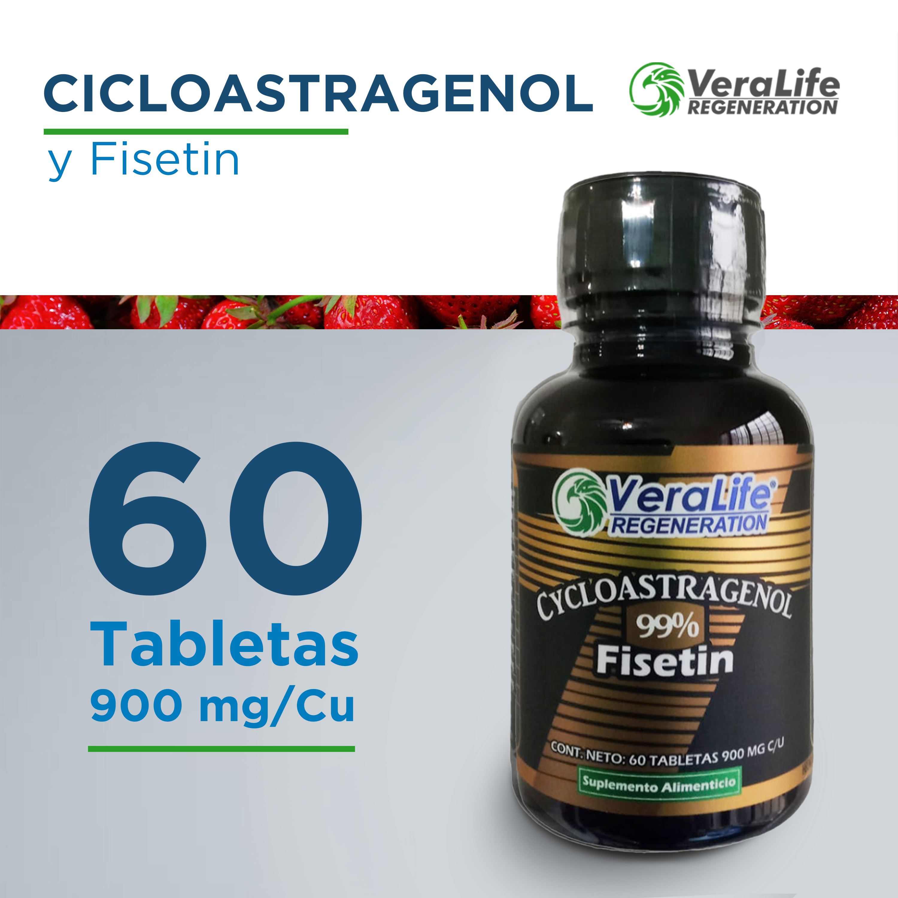 Foto 3 pulgar | Cycloastragenol Con Fisetin - 60 Tabletas - Multivitaminico