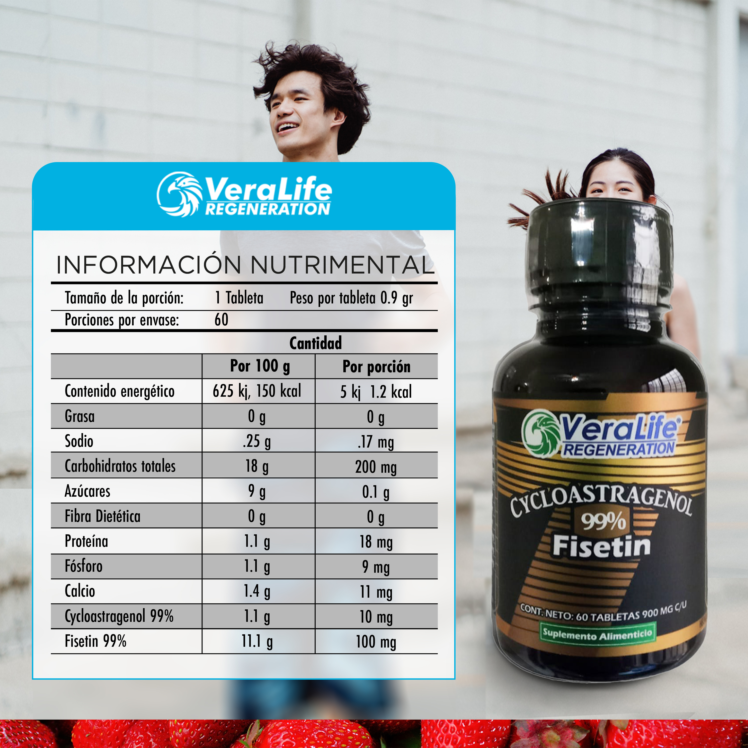 Foto 4 pulgar | Cycloastragenol Con Fisetin - 60 Tabletas - Multivitaminico
