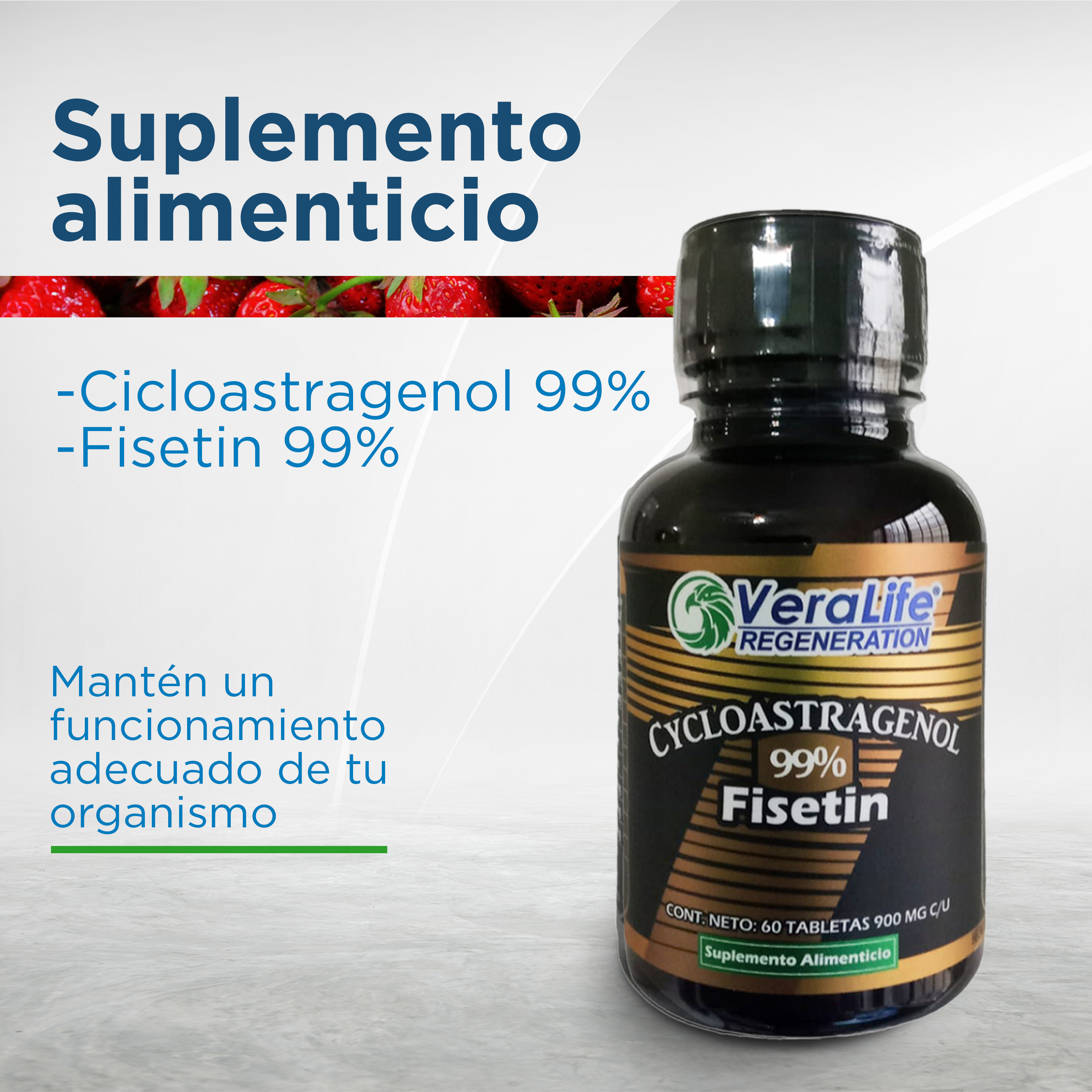 Foto 5 pulgar | Cycloastragenol Con Fisetin - 60 Tabletas - Multivitaminico
