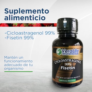 Foto 4 | Cycloastragenol Con Fisetin - 60 Tabletas - Multivitaminico