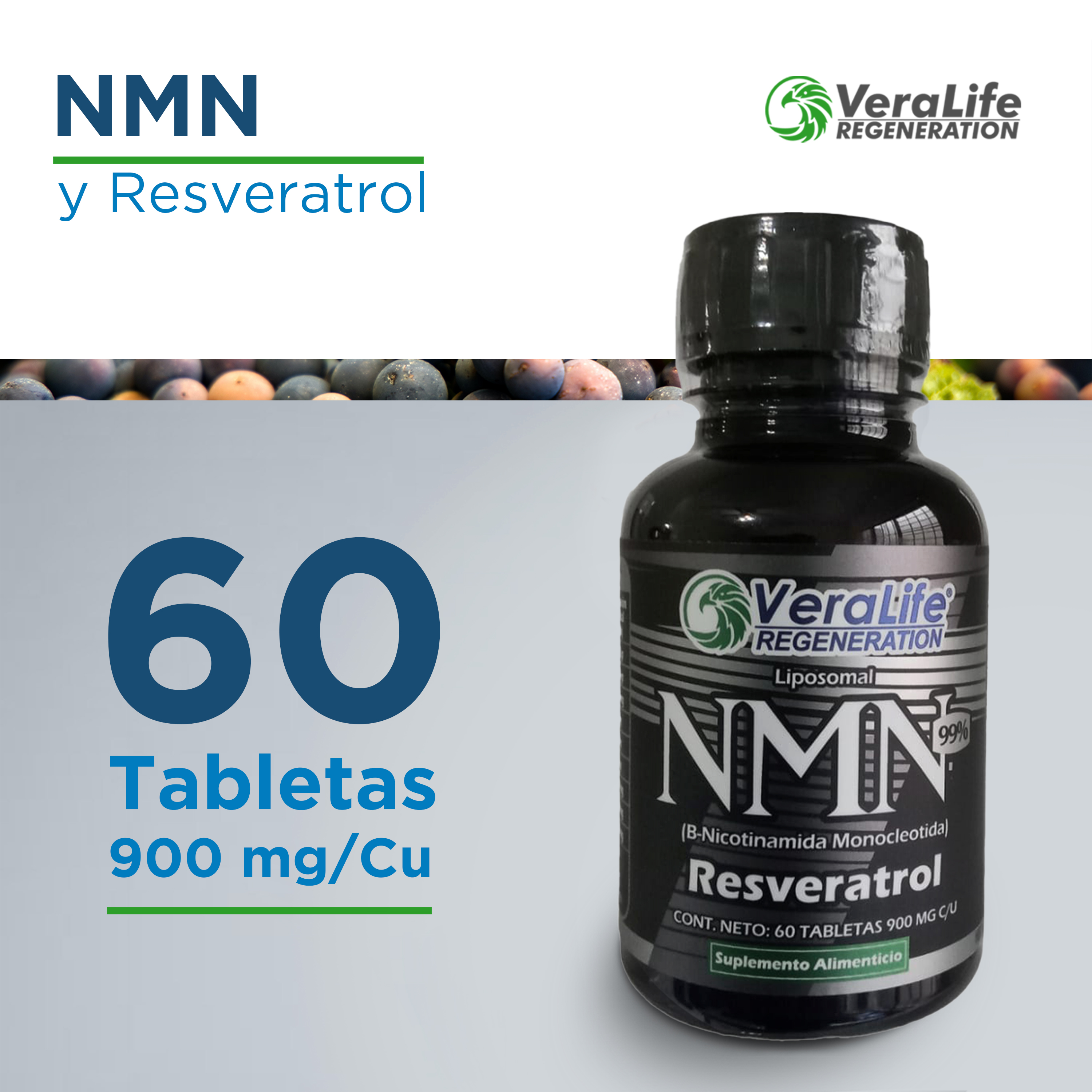 Foto 3 pulgar | Resveratrol Y Lecitina De Girasol- 60 Tabletas - Veralife