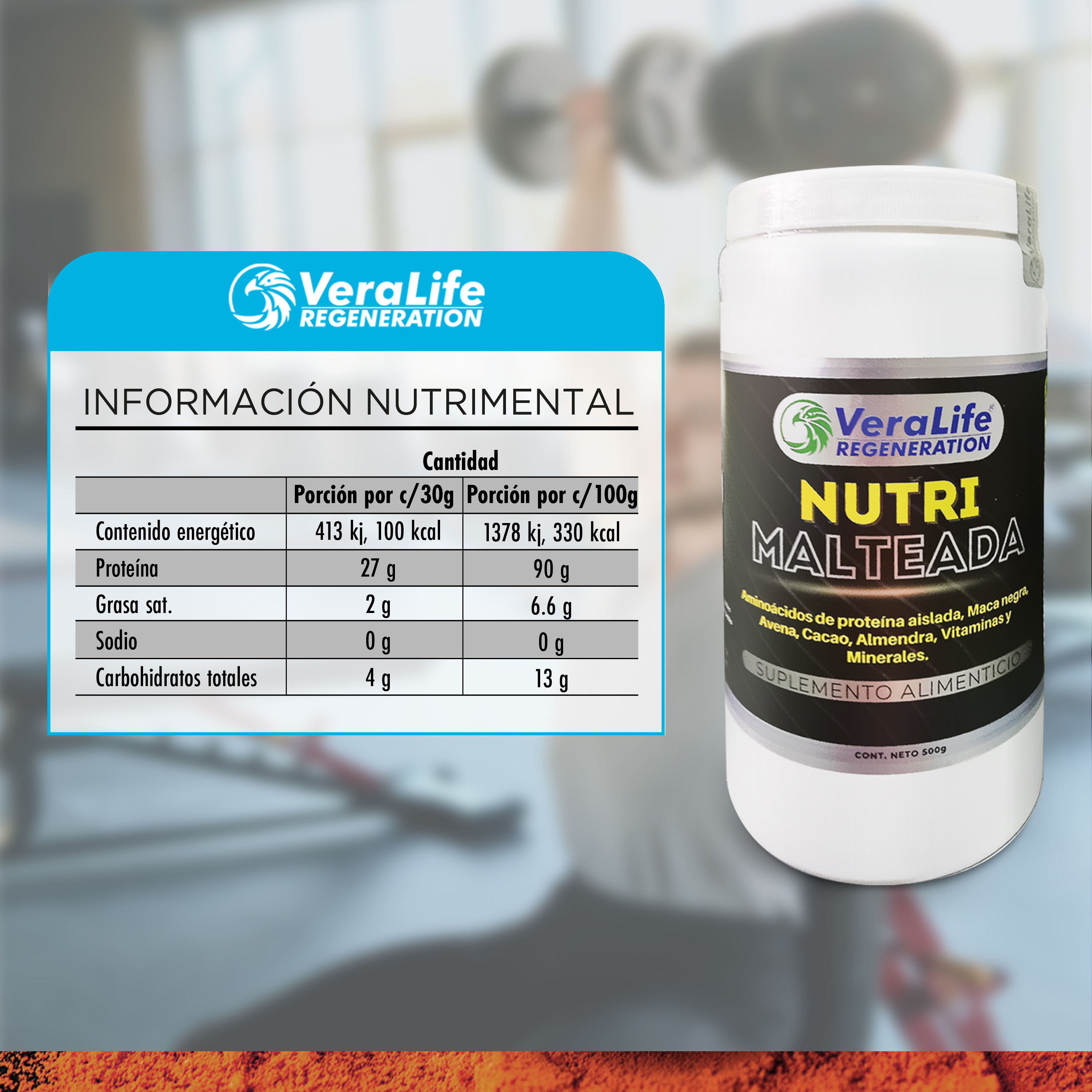 Foto 4 pulgar | Multivitaminico Con Maca Y Avena - 500 Gr - Veralife