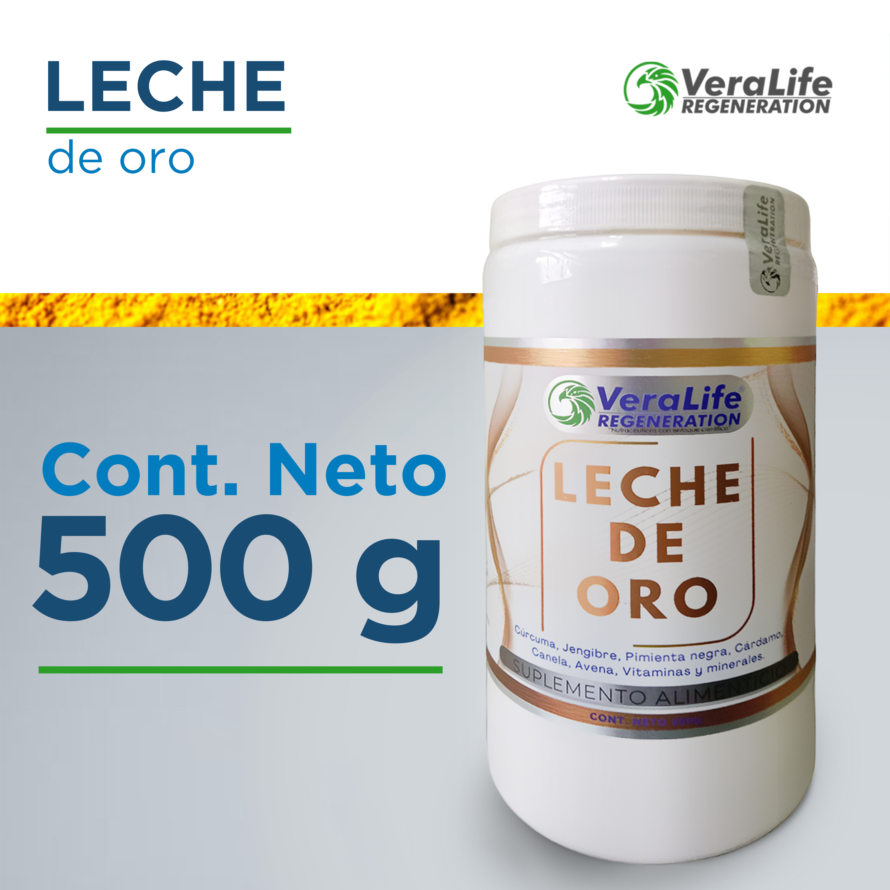 Foto 3 pulgar | Multivitaminico Con Curcuma Y Jengibre - 500gr - Veralife