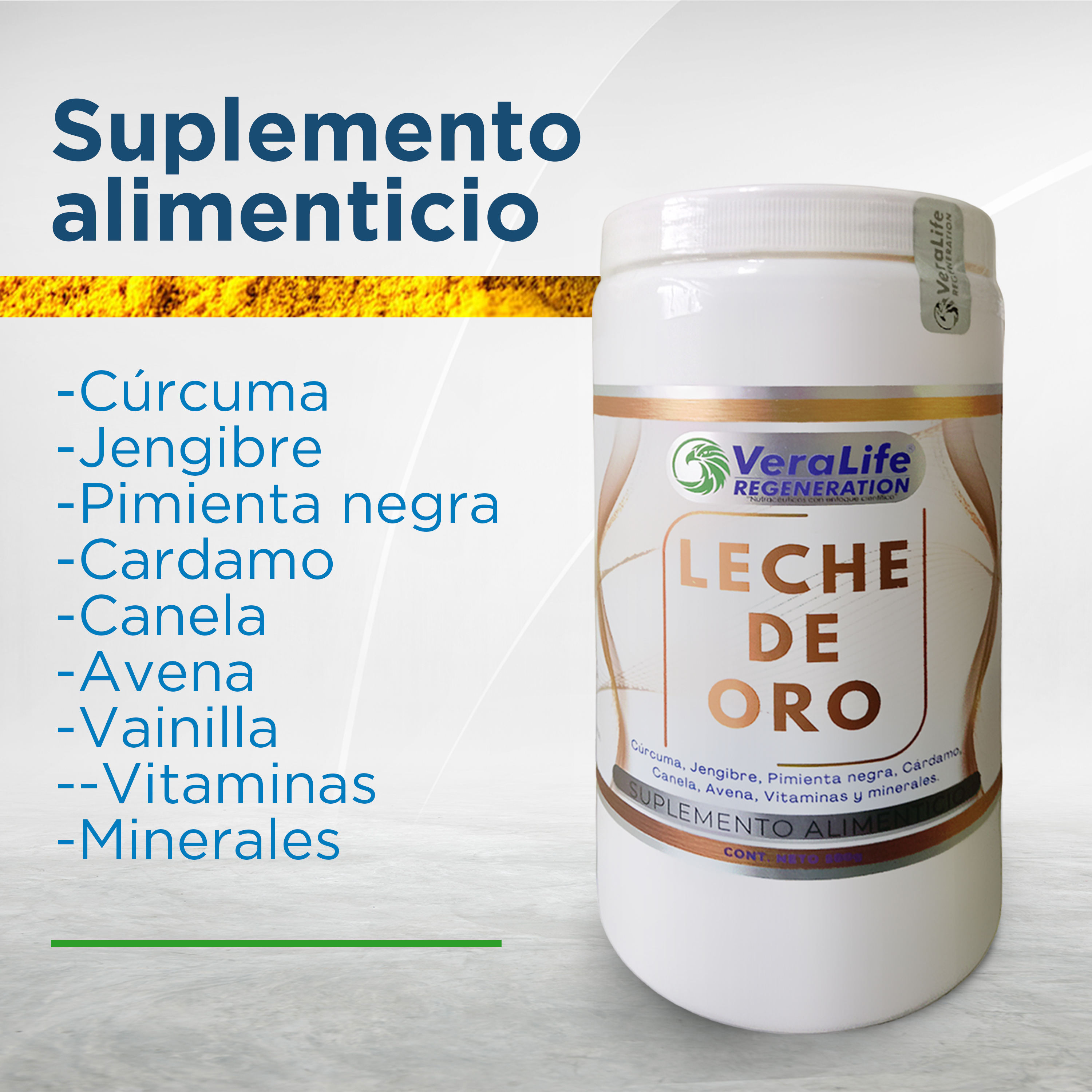 Foto 5 pulgar | Multivitaminico Con Curcuma Y Jengibre - 500gr - Veralife