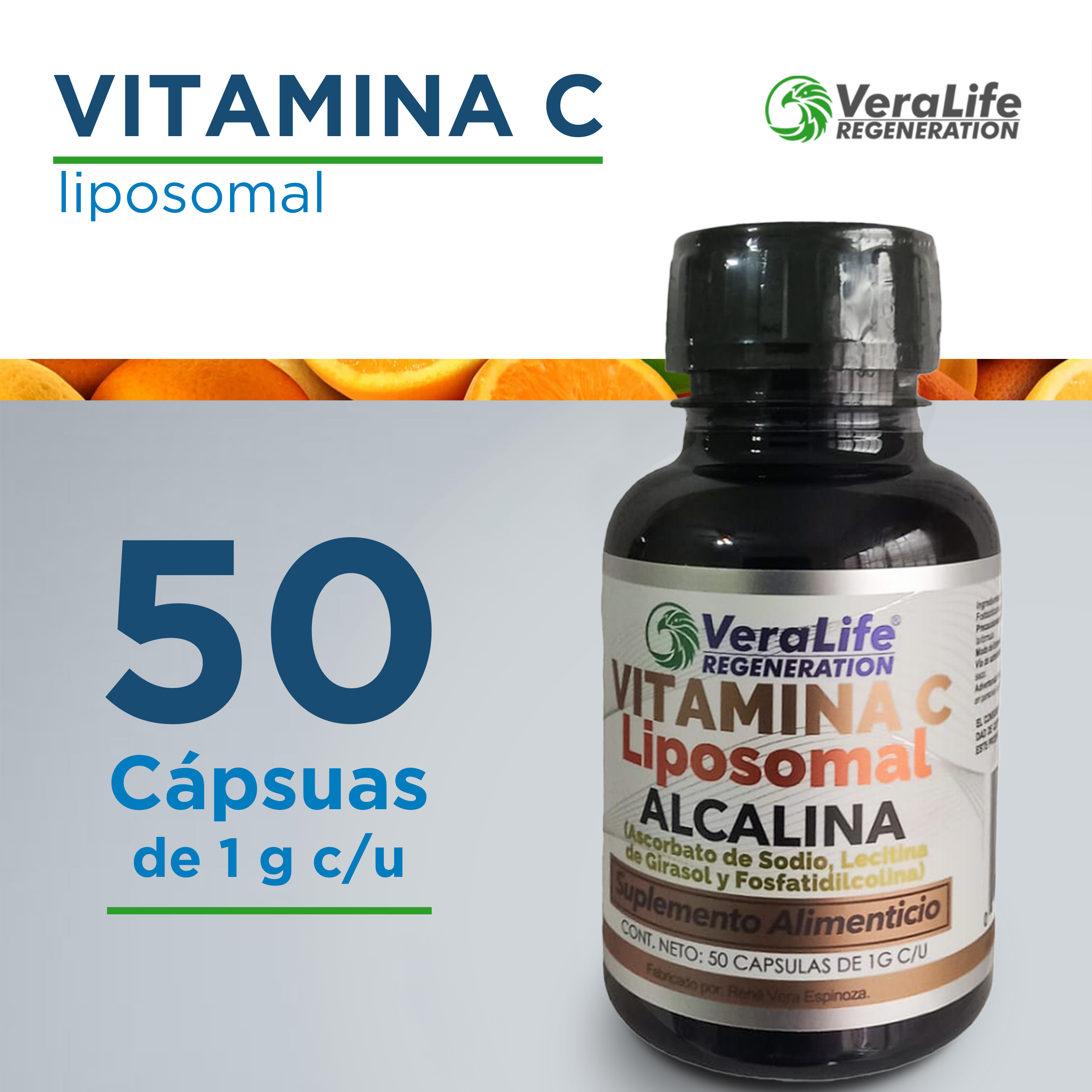 Foto 3 pulgar | Suplemento Alimenticio VeraLife Vitamina C Liposomal 50 Cápsulas