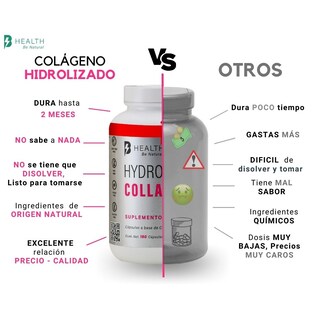 Foto 3 | Colágeno Hidrolizado B Health B Natural 100% Natural sin Azúcar 180 Cápsulas