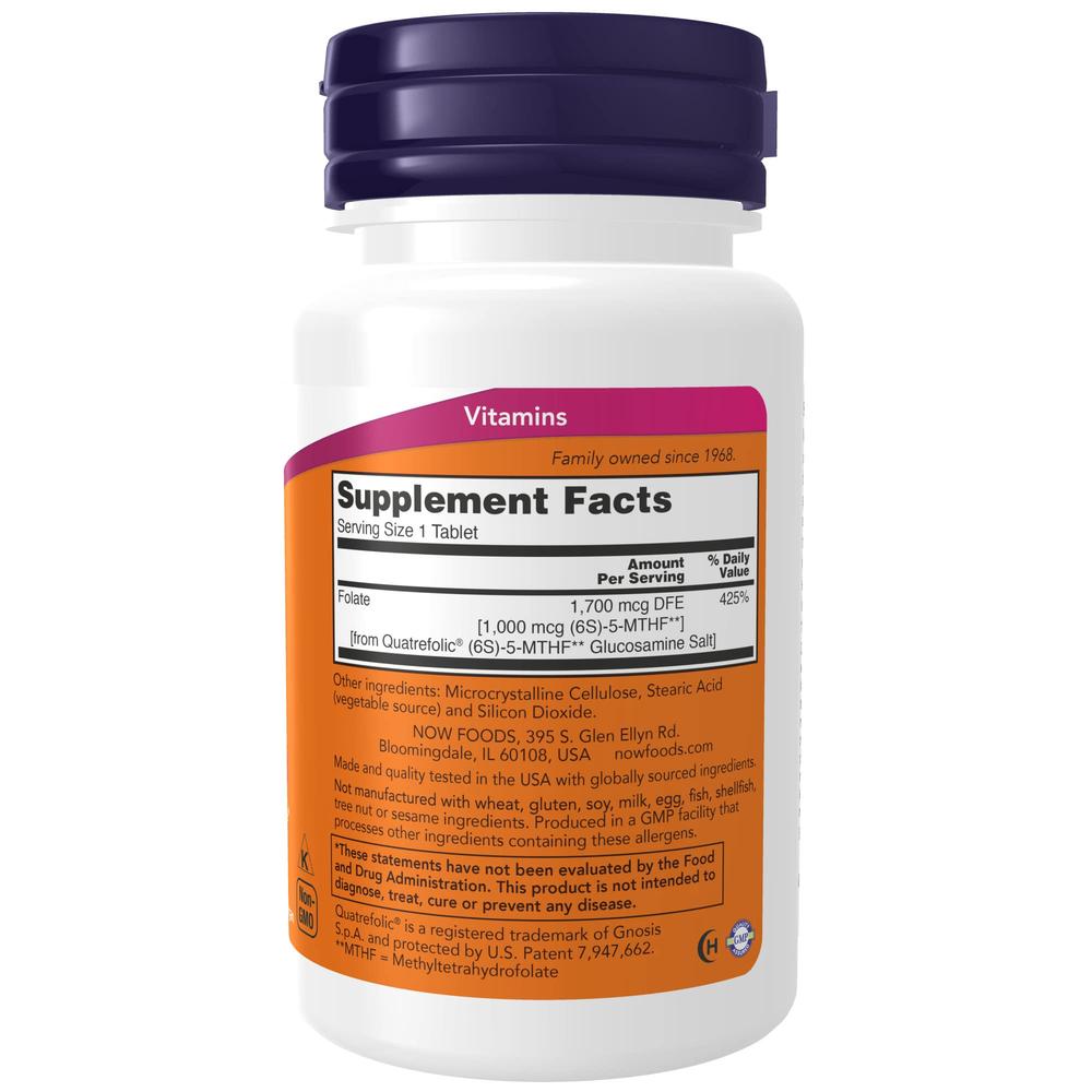 Foto 3 pulgar | Metilfolato Now Methyl Folate 1000 Mcg 90 Tabletas