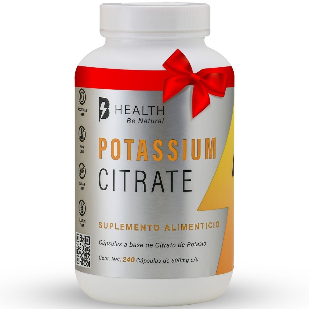 Suplemento Alimenticio Citrato de Potasio B Health B Natural 100% Natural sin Azúcar 240 Cápsulas Frasco Blanco