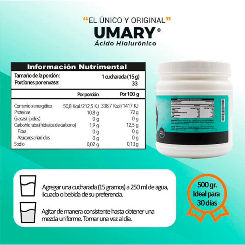 Foto 4 pulgar | Colágeno Hidrolizado Umary Tipo II con Biotina 500 g