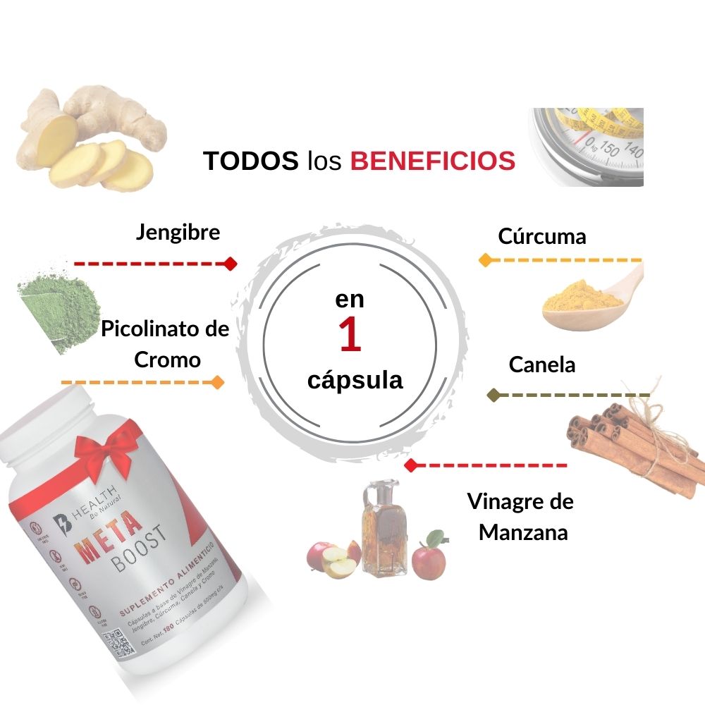 Foto 5 pulgar | Suplemento Alimenticio Meta Boost Health B Natural Vinagre de Manzana Canela sin Azúcar 180 Cápsulas