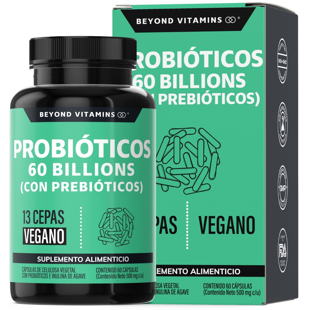 Suplemento Alimenticio Beyond Vitamins Probioticos 60 Billion Ufc + Prebióticos 60 Cápsulas