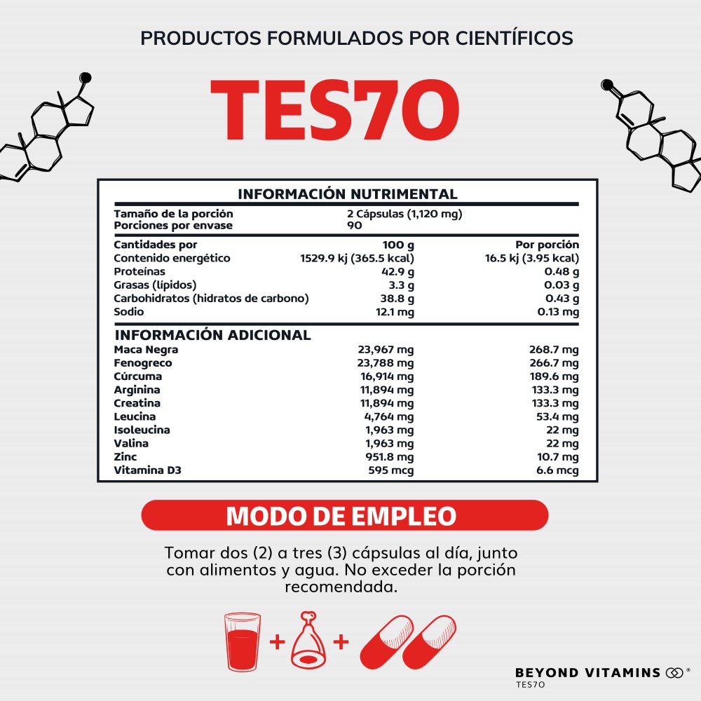 Foto 4 pulgar | Suplemento Alimenticio Beyond Vitamins Testo Vitaminas Para Hombres - Testosterona 180 Cápsulas