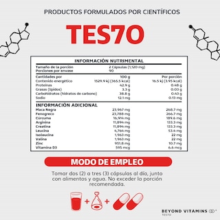 Foto 3 | Suplemento Alimenticio Beyond Vitamins Testo Vitaminas Para Hombres - Testosterona 180 Cápsulas