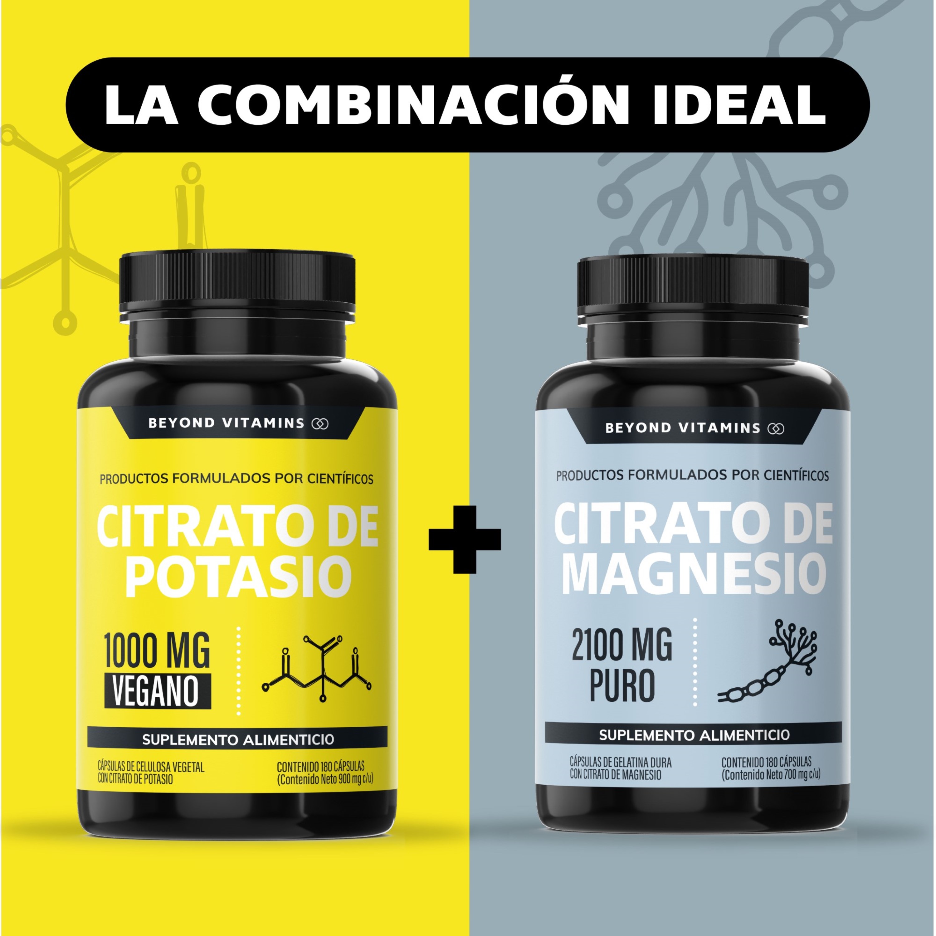 Foto 8 pulgar | Suplemento Alimenticio Beyond Vitamins Citrato De Potasio 1000mg | Platano En Polvo, Curcuma Y Semilla De Uva 60 Cápsu