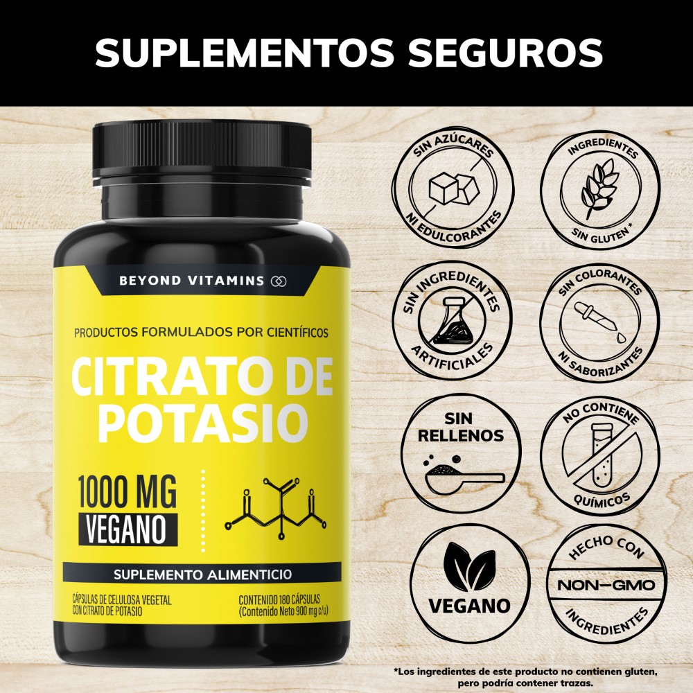 Foto 3 pulgar | Suplemento Alimenticio Beyond Vitamins Citrato De Potasio 1000mg | Platano En Polvo, Curcuma Y Semilla De Uva 180 Cáp