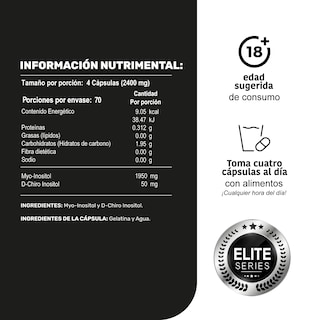 Foto 3 | Suplemento Life 360+ Inositol Elite Myo & D-Chiro 280 Caps