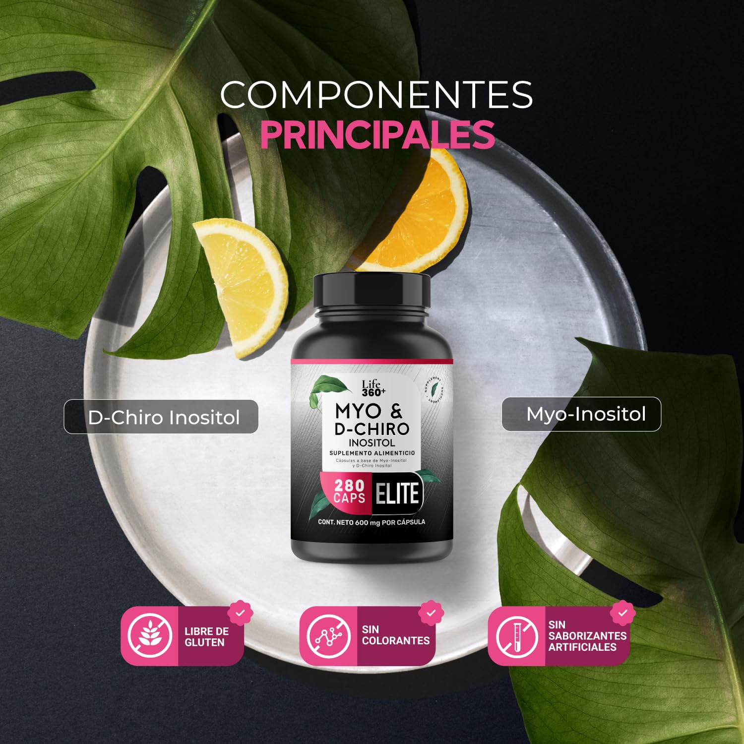 Foto 5 pulgar | Suplemento Life 360+ Inositol Elite Myo & D-Chiro 280 Caps