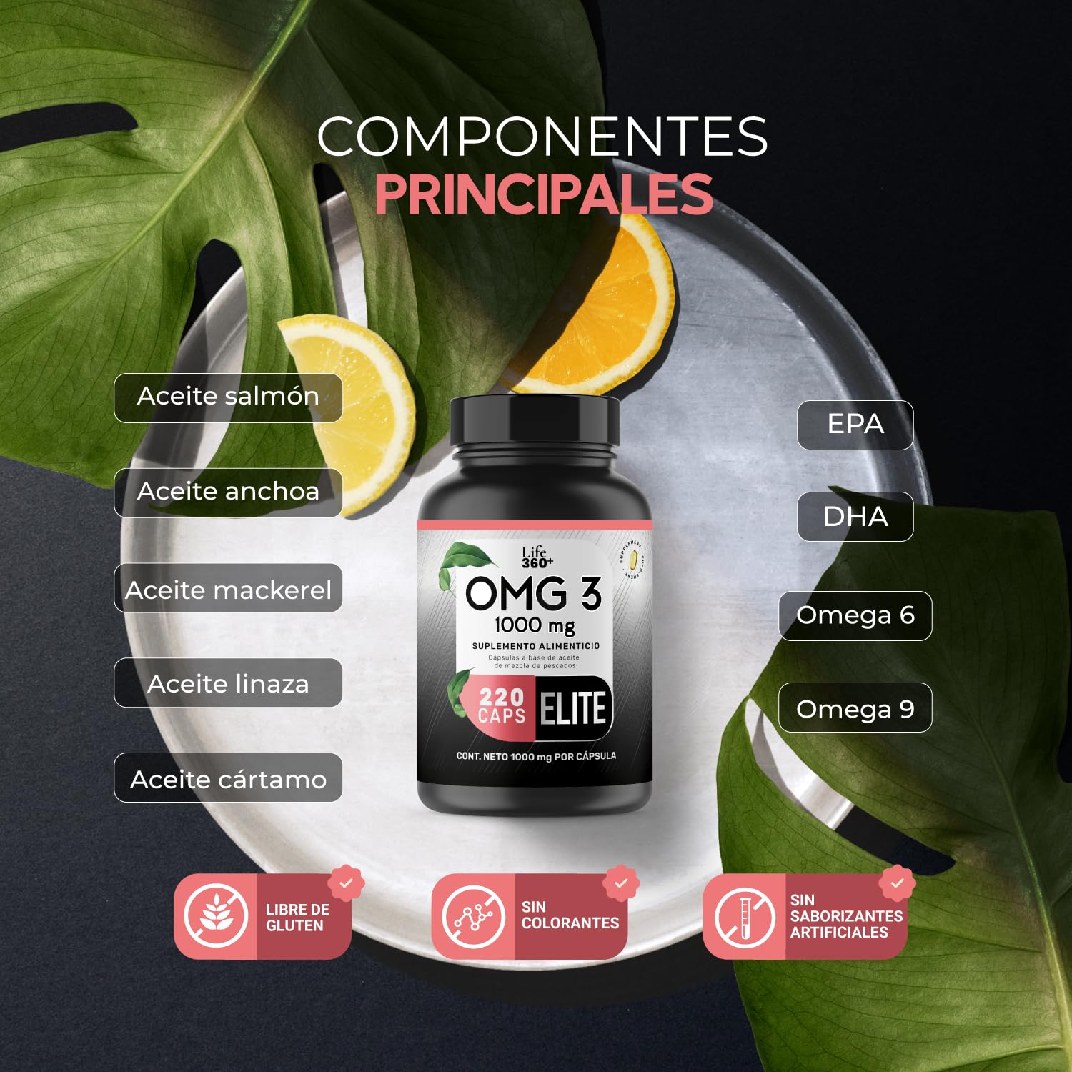 Foto 5 pulgar | Suplemento Alimenticio Life 360+ Omega 3 Elite Salmon 1000 mg 220 Caps