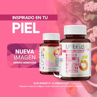 Foto 2 | Suplemento Lifeed5 Skin Ácido Hialurónico Colágeno 45 Caps