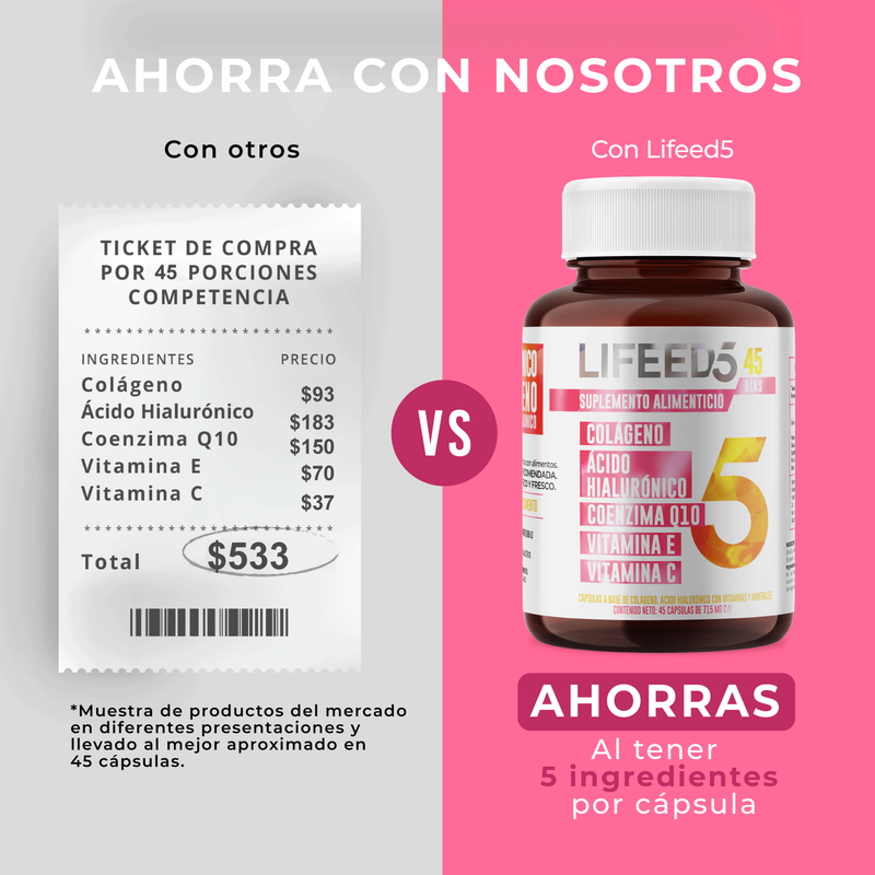 Foto 7 | Suplemento Lifeed5 Skin Ácido Hialurónico Colágeno 45 Caps
