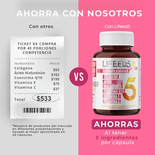 Foto 7 | Suplemento Lifeed5 Skin Ácido Hialurónico Colágeno 45 Caps
