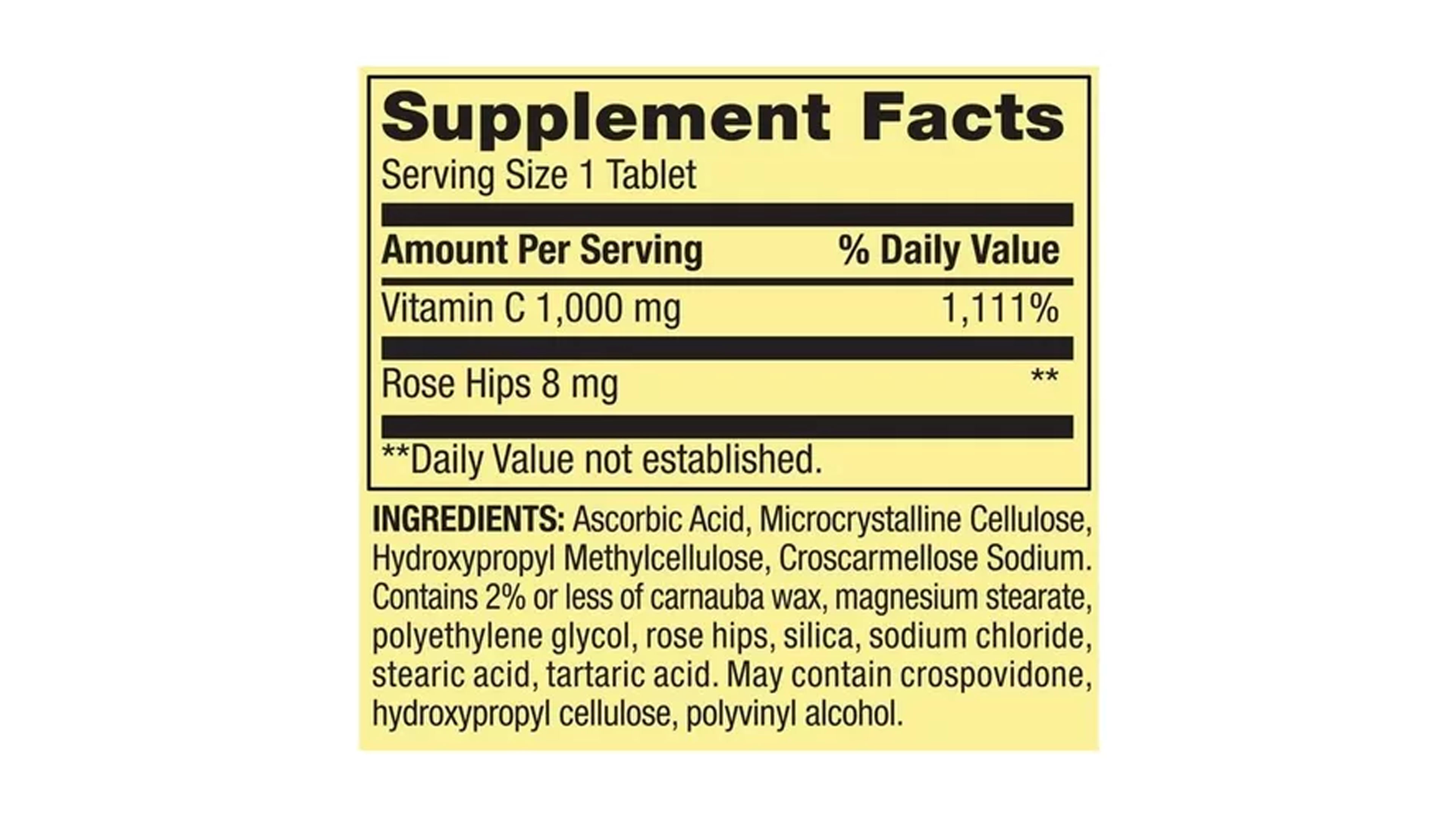 Foto 2 | Vitamina C 1000 MG Spring Valley 250 Tabletas Rosa Mosqueta