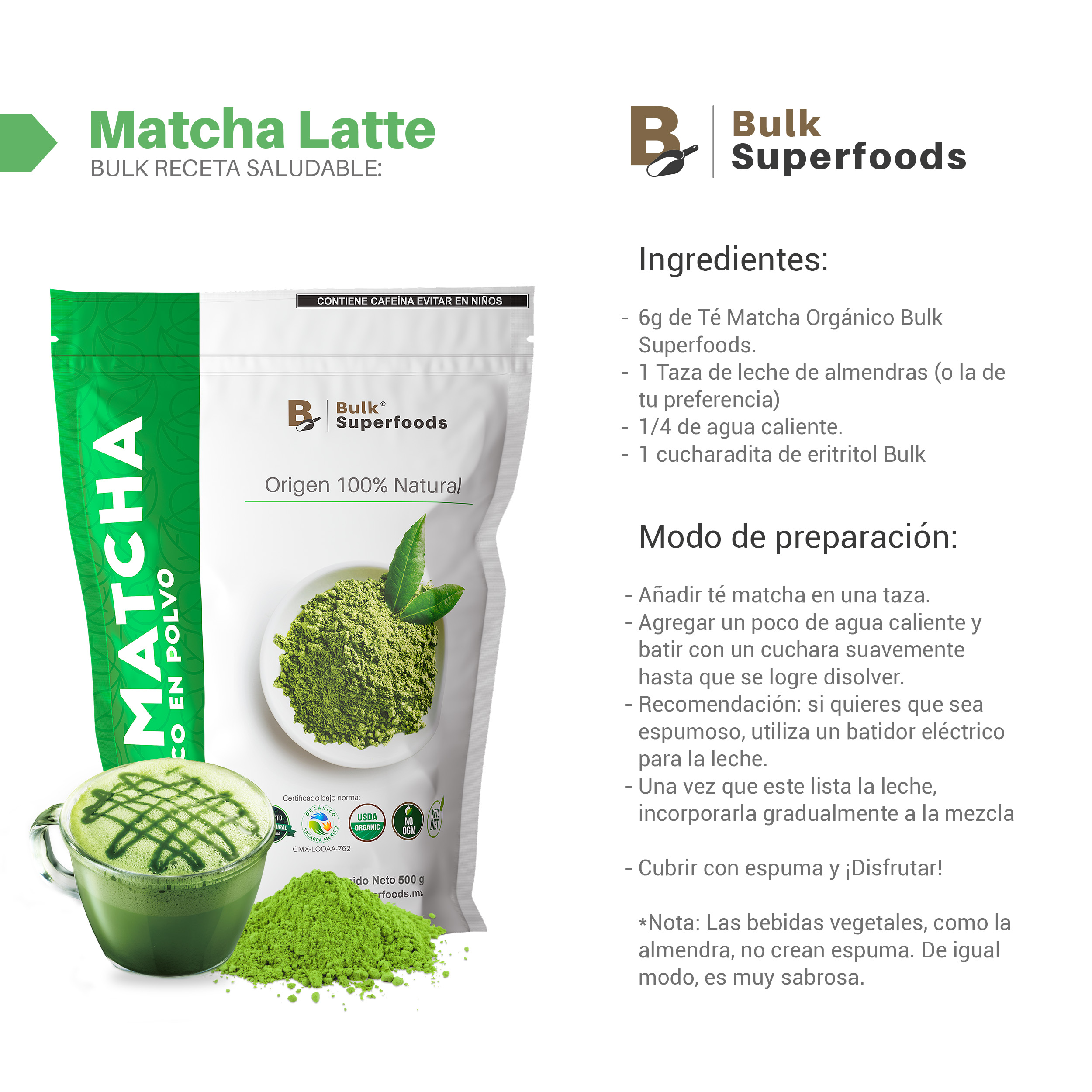 Foto 7 pulgar | Té Matcha en Polvo Orgánico 500 g