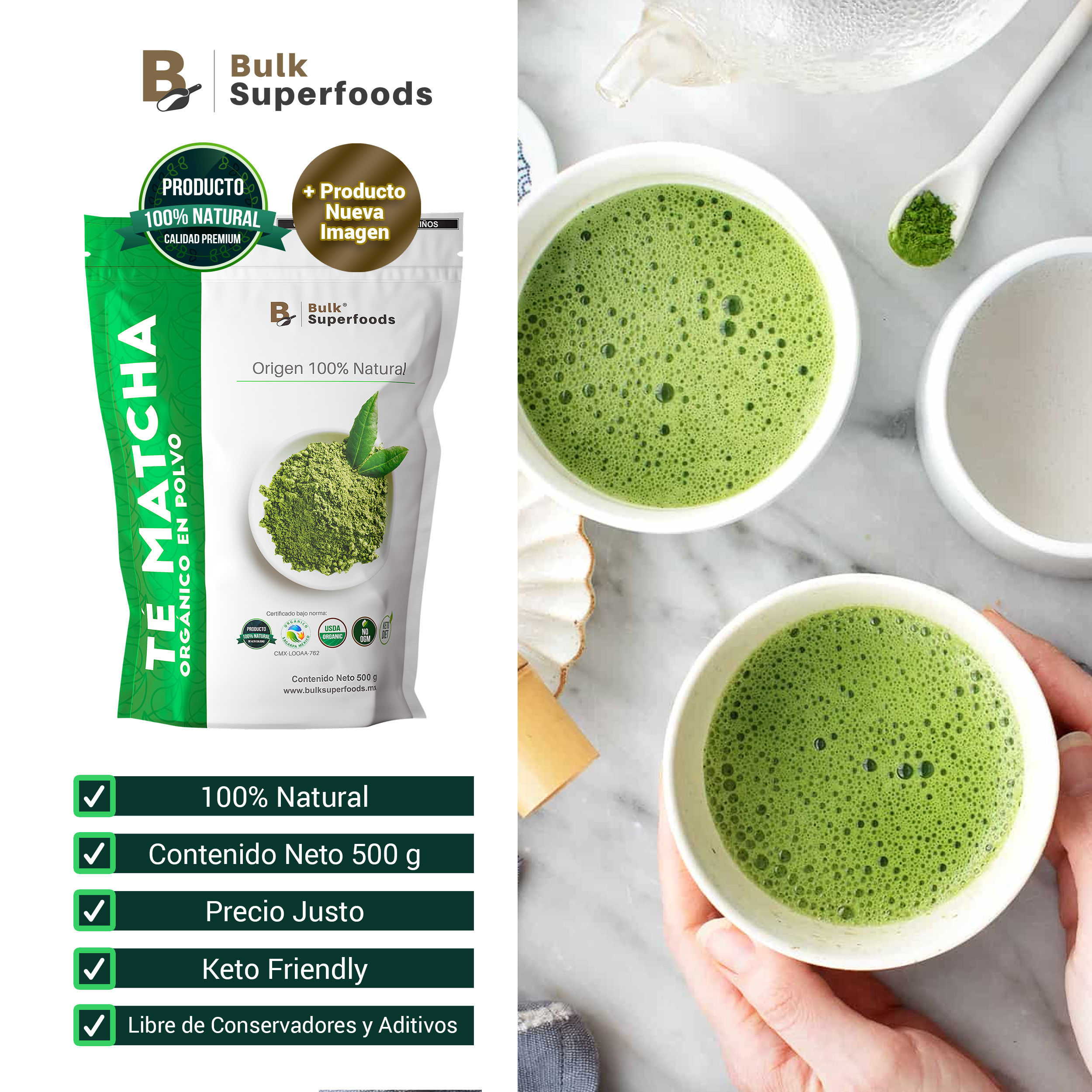 Foto 8 pulgar | Té Matcha en Polvo Orgánico 500 g