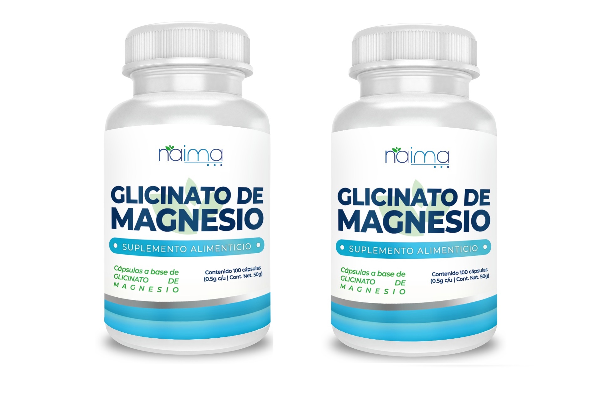 Foto 1 | Suplemento Alimenticio Glicinato de Magnesio Naima Lab 200 Cápsulas 2 Frascos