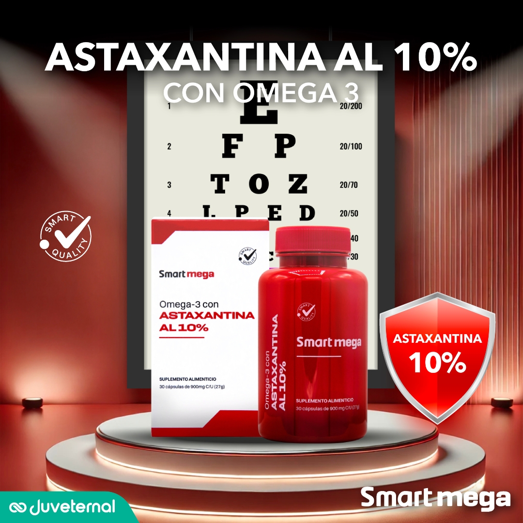 Foto 5 | Suplemento Alimenticio Smart Mega OMEGA 3 con Astaxantina 10% 30 cápsulas Salud Cardiovascular y Protección Celular