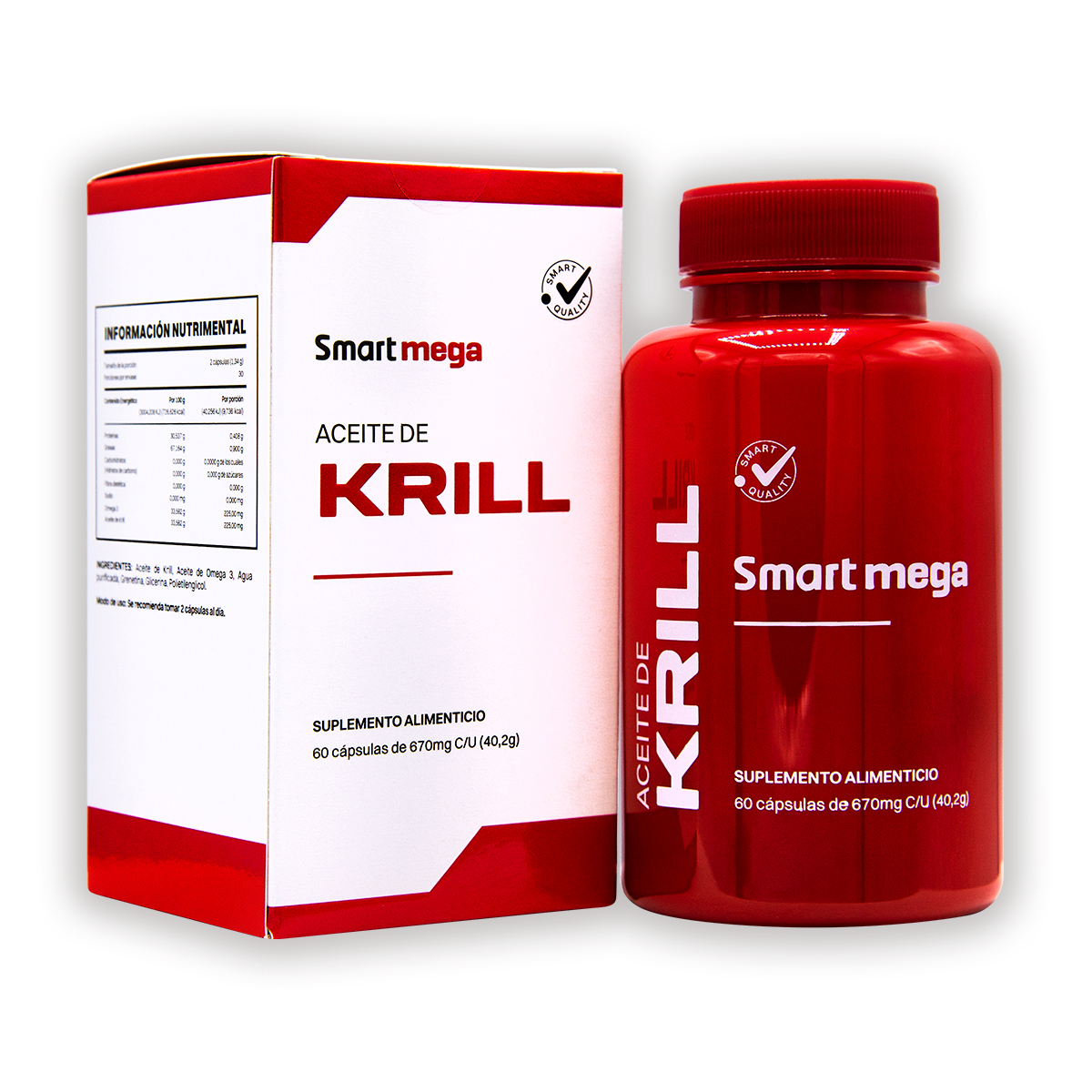 Foto 3 pulgar | Aceite de Omega + Aceite de Krill 60 Cápsulas Smart Mega
