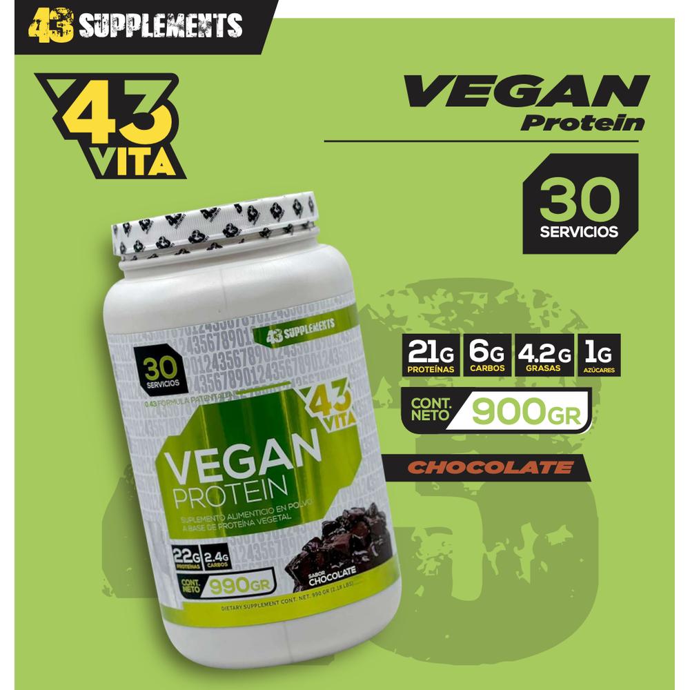 Foto 3 pulgar | Proteína Vegana 43 Supplements Origen Vegetal Gluten Free